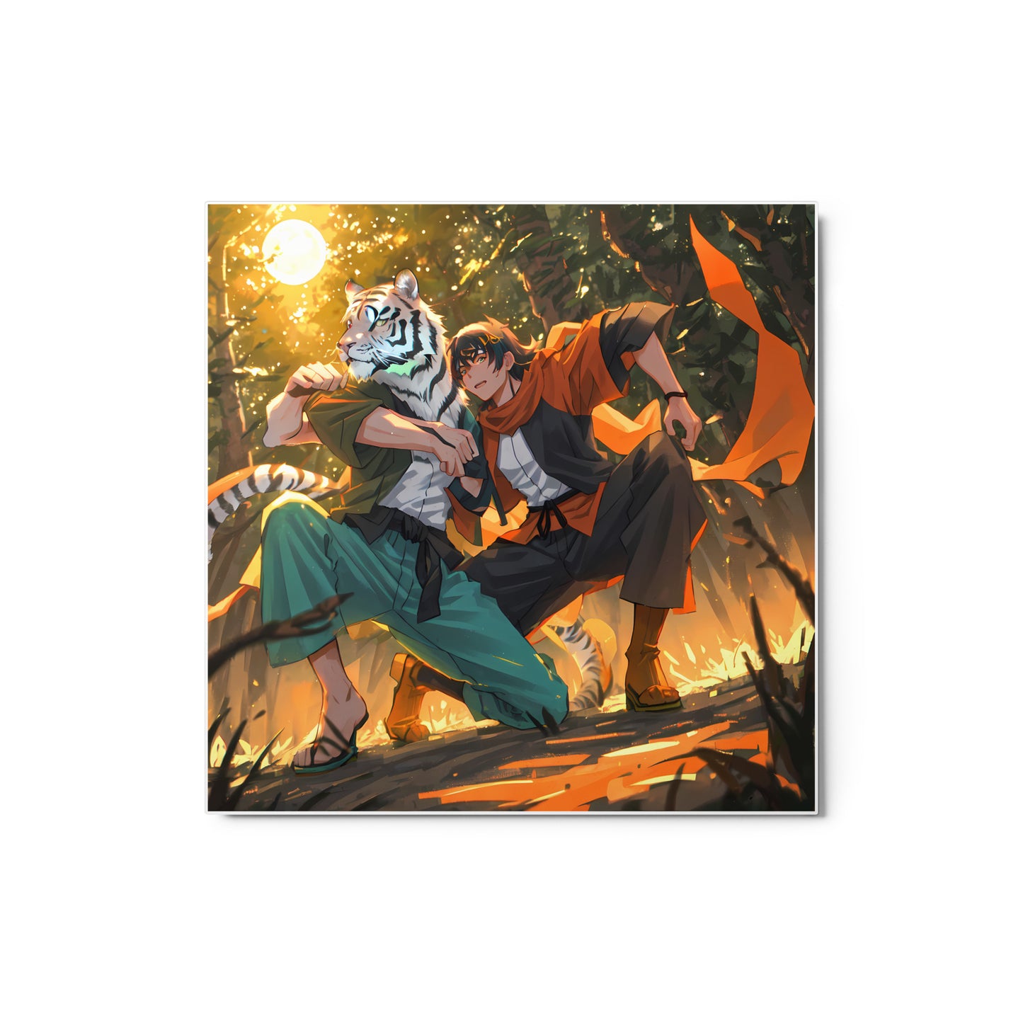 Metal prints - Anime Friends in the Forest