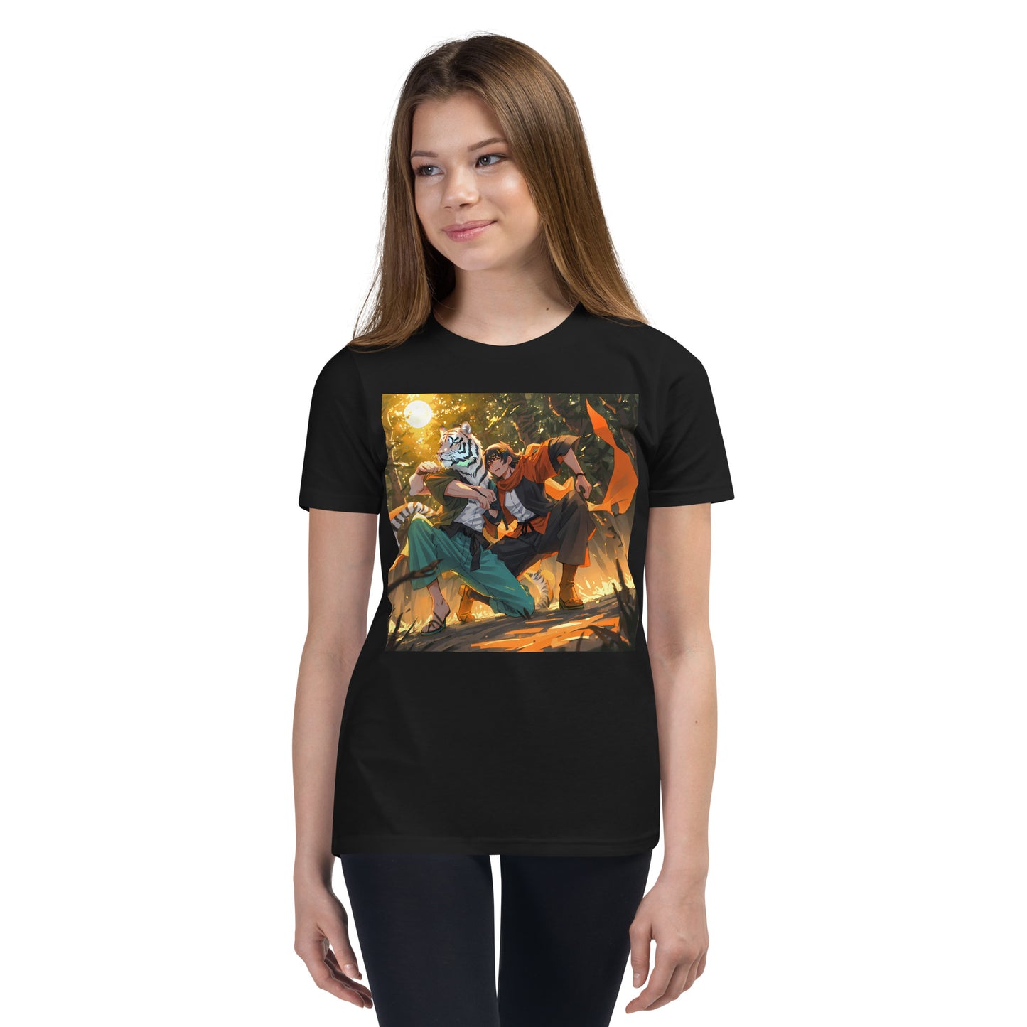 Youth Anime Friends in the ForestShort Sleeve T-Shirt