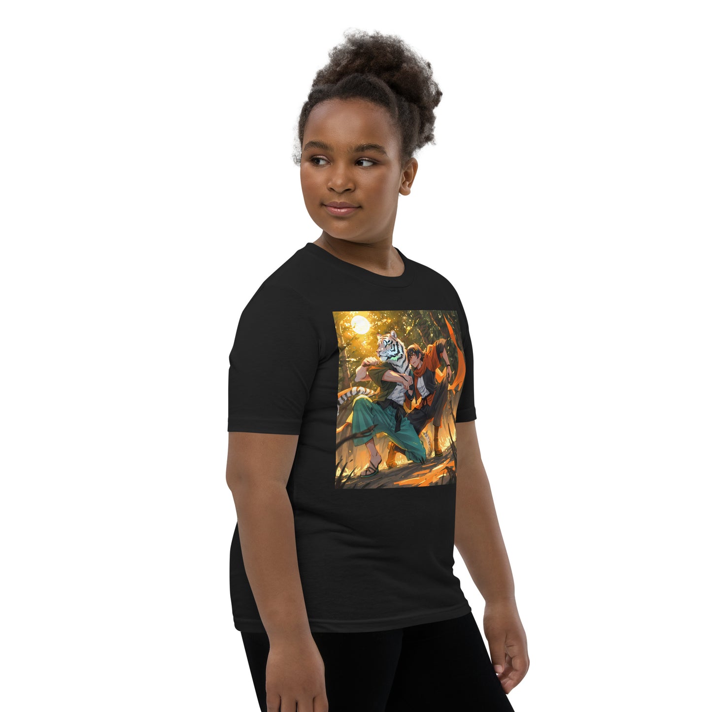 Youth Anime Friends in the ForestShort Sleeve T-Shirt
